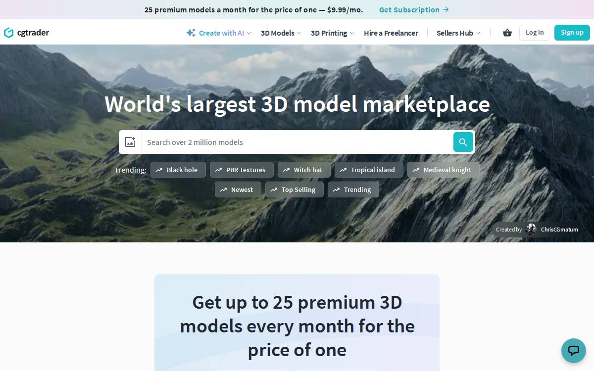 CGTrader website preview