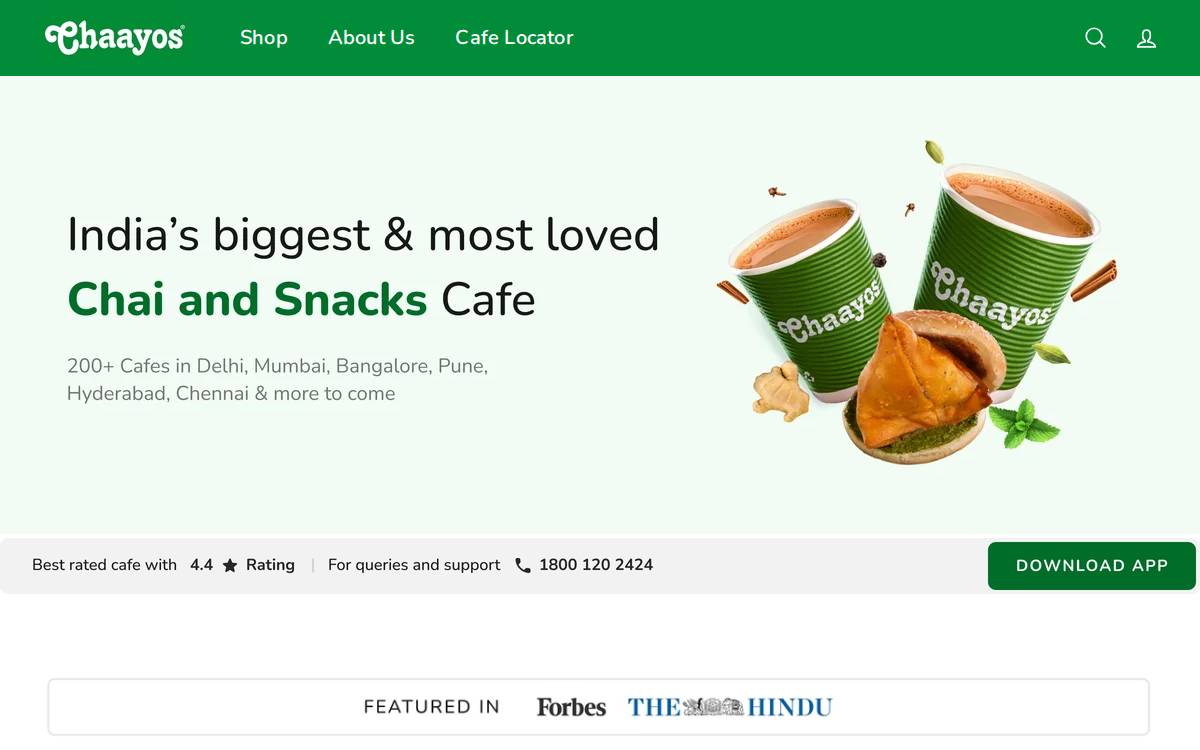 Chaayos website preview