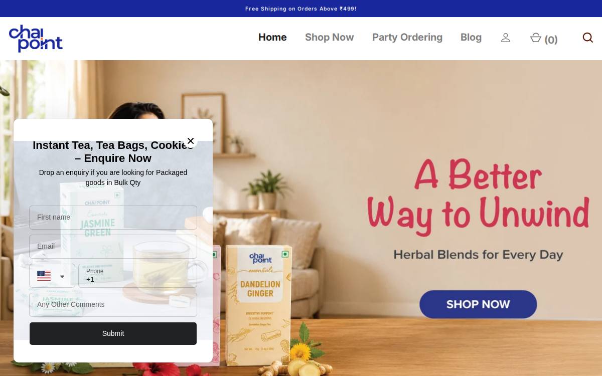 Chai Point website preview