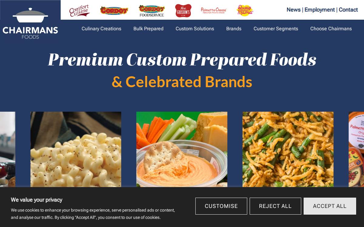 Chairmans Foods website preview