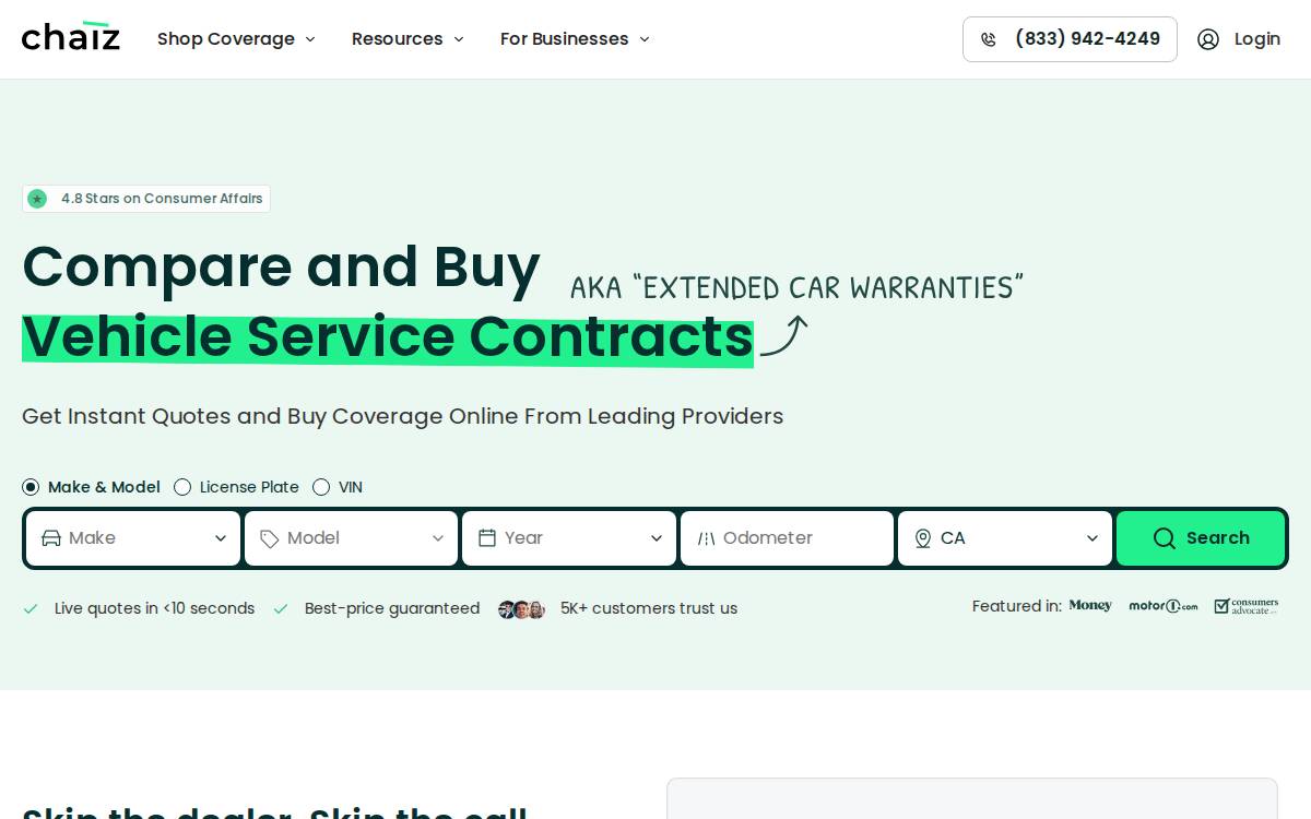 Chaiz website preview