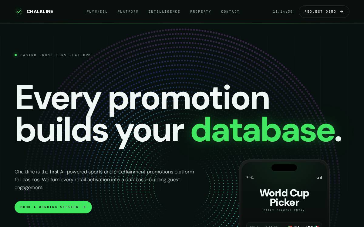 Chalkline Sports website preview