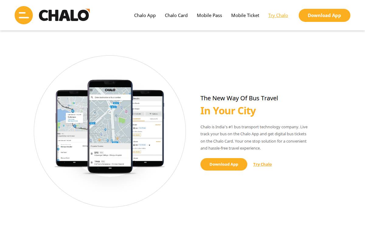 Chalo website preview