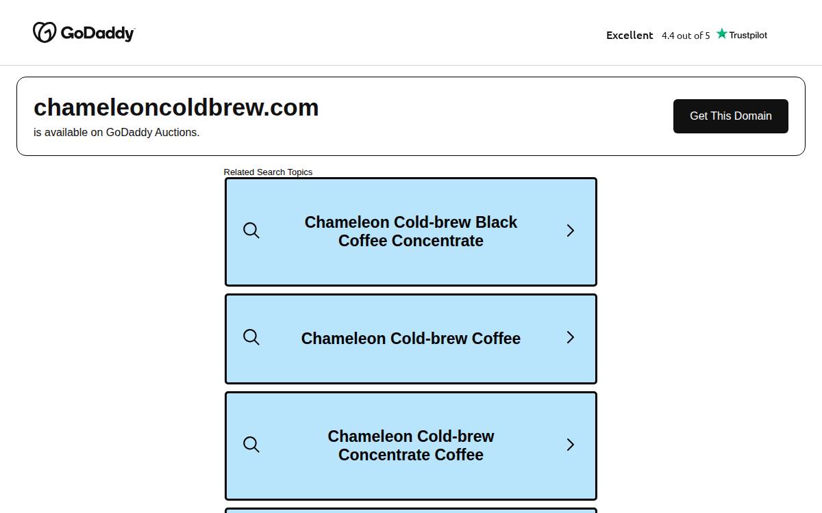 Chameleon Cold Brew website preview