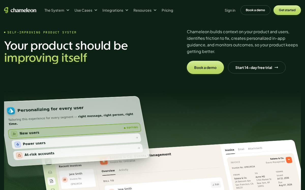 Chameleon website preview