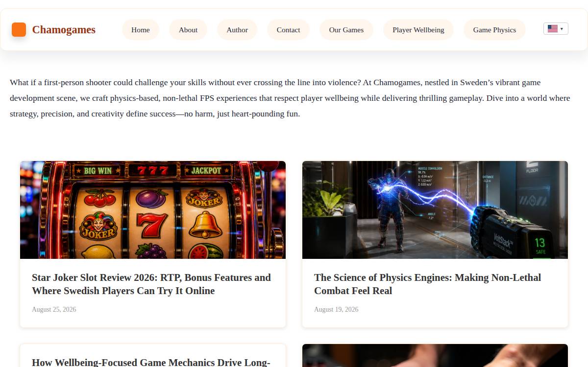 Chamo Games website preview