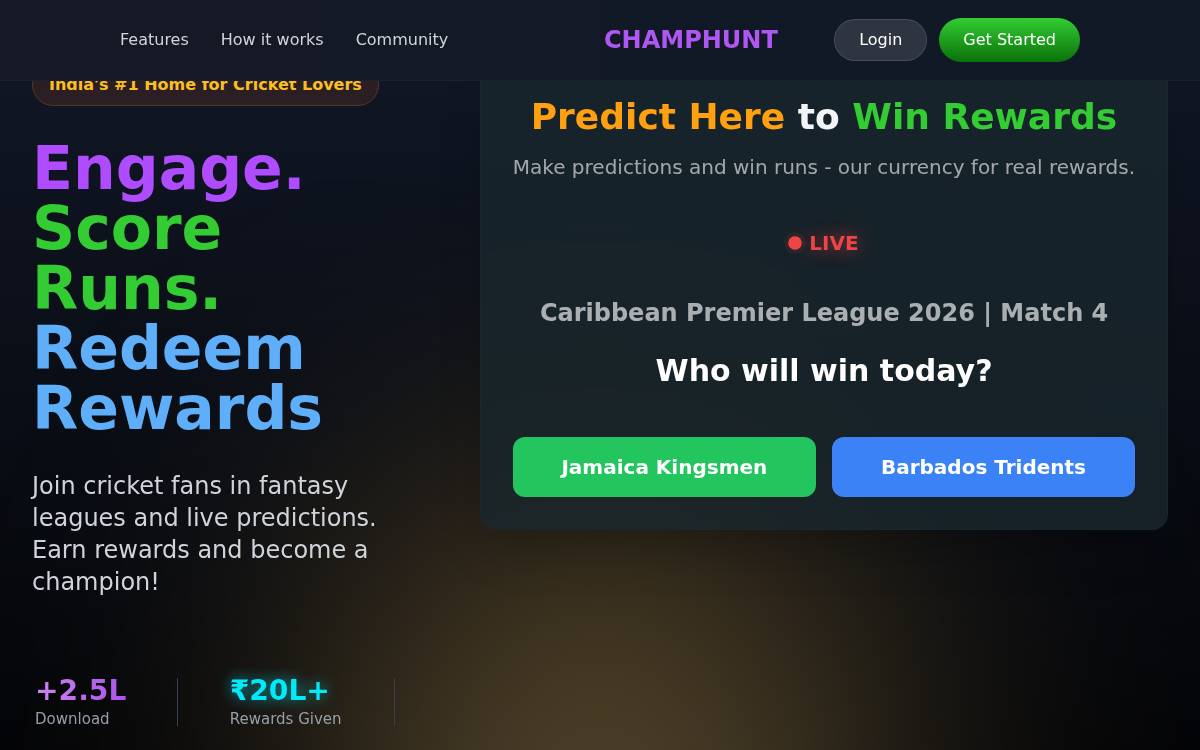 Champhunt website preview
