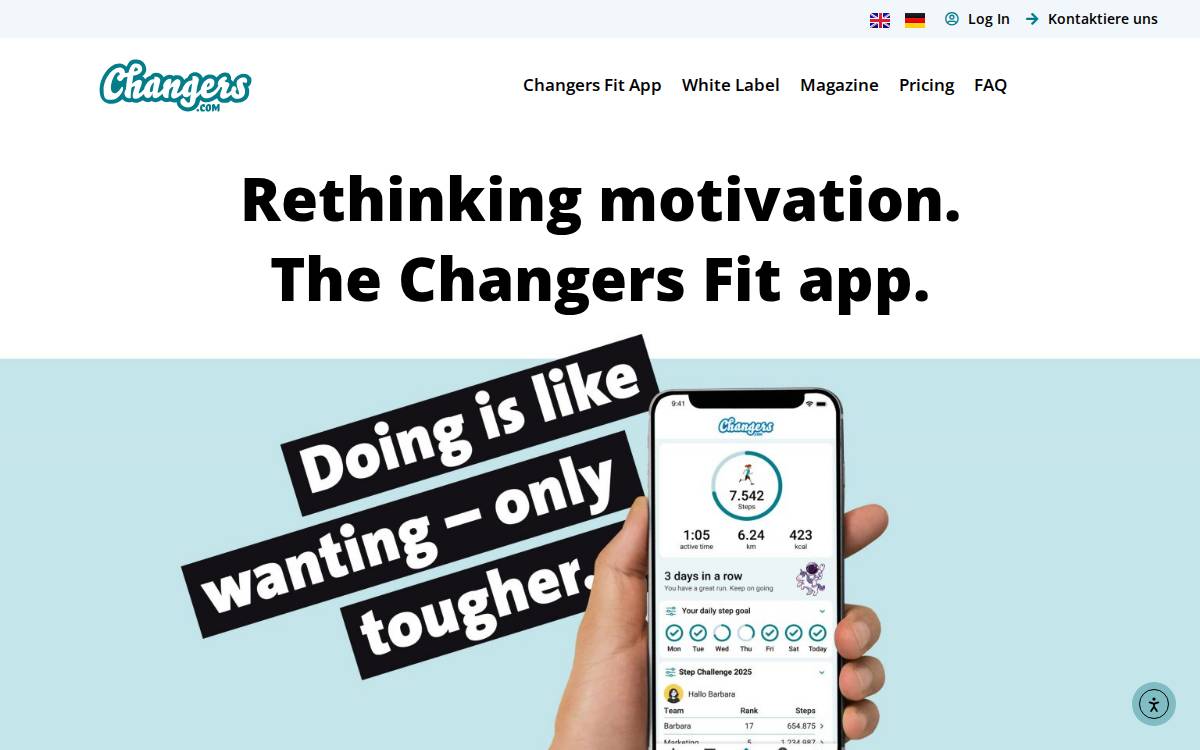 Changers website preview
