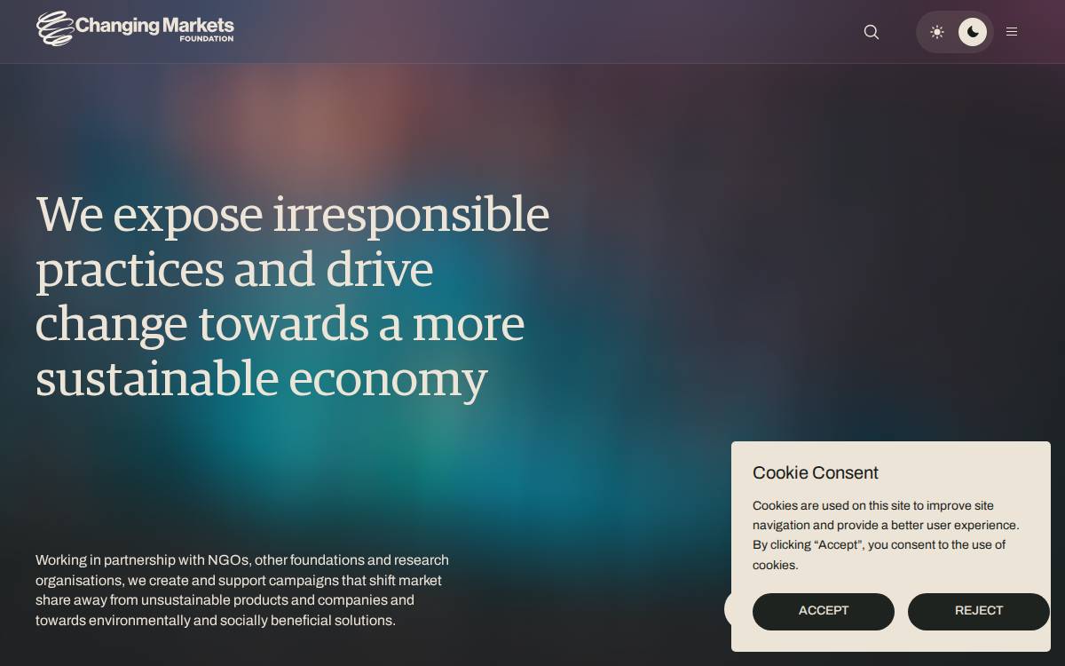 Changingmarkets website preview