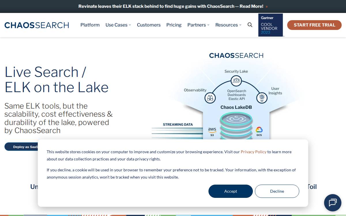 Chaos Search website preview
