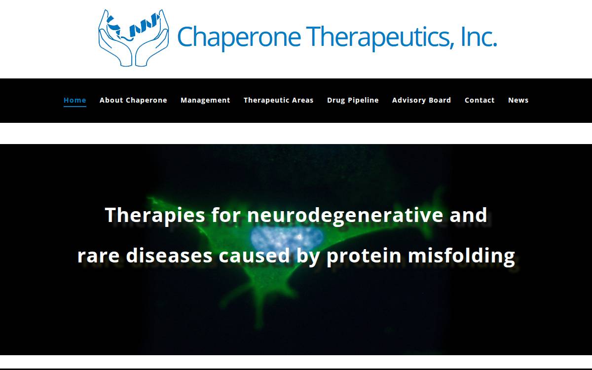 Chaperone Therapeutics website preview