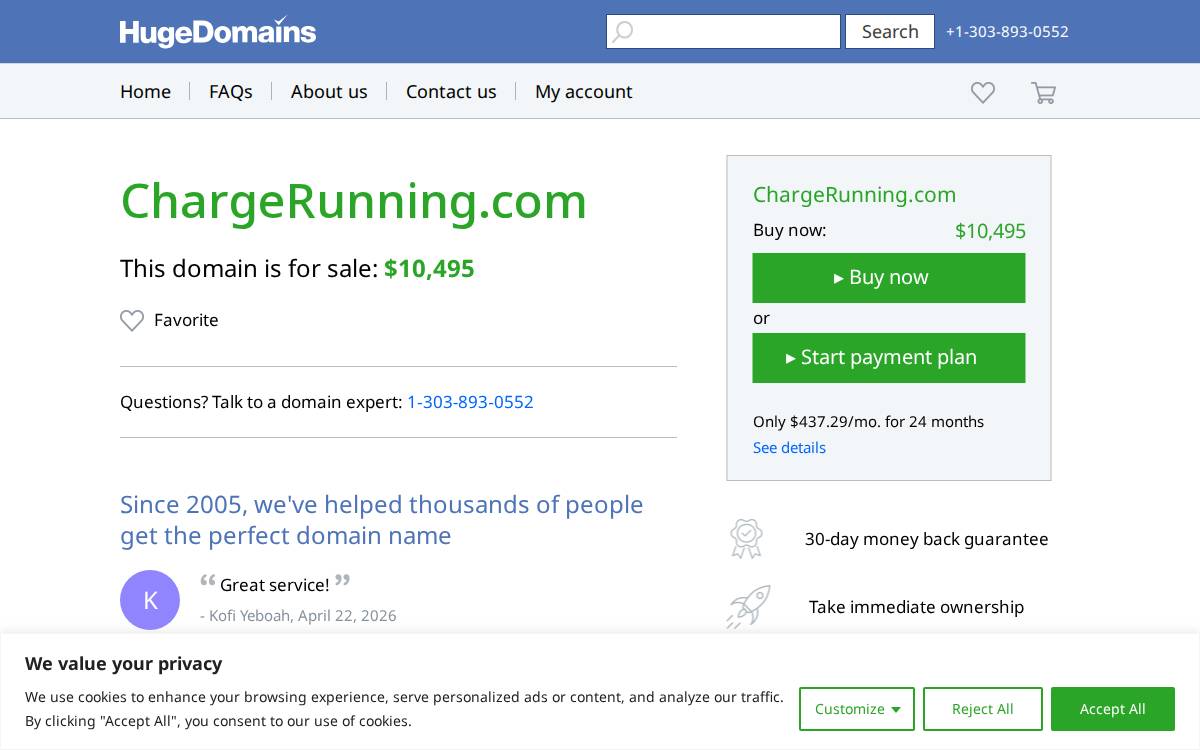Charge Running website preview