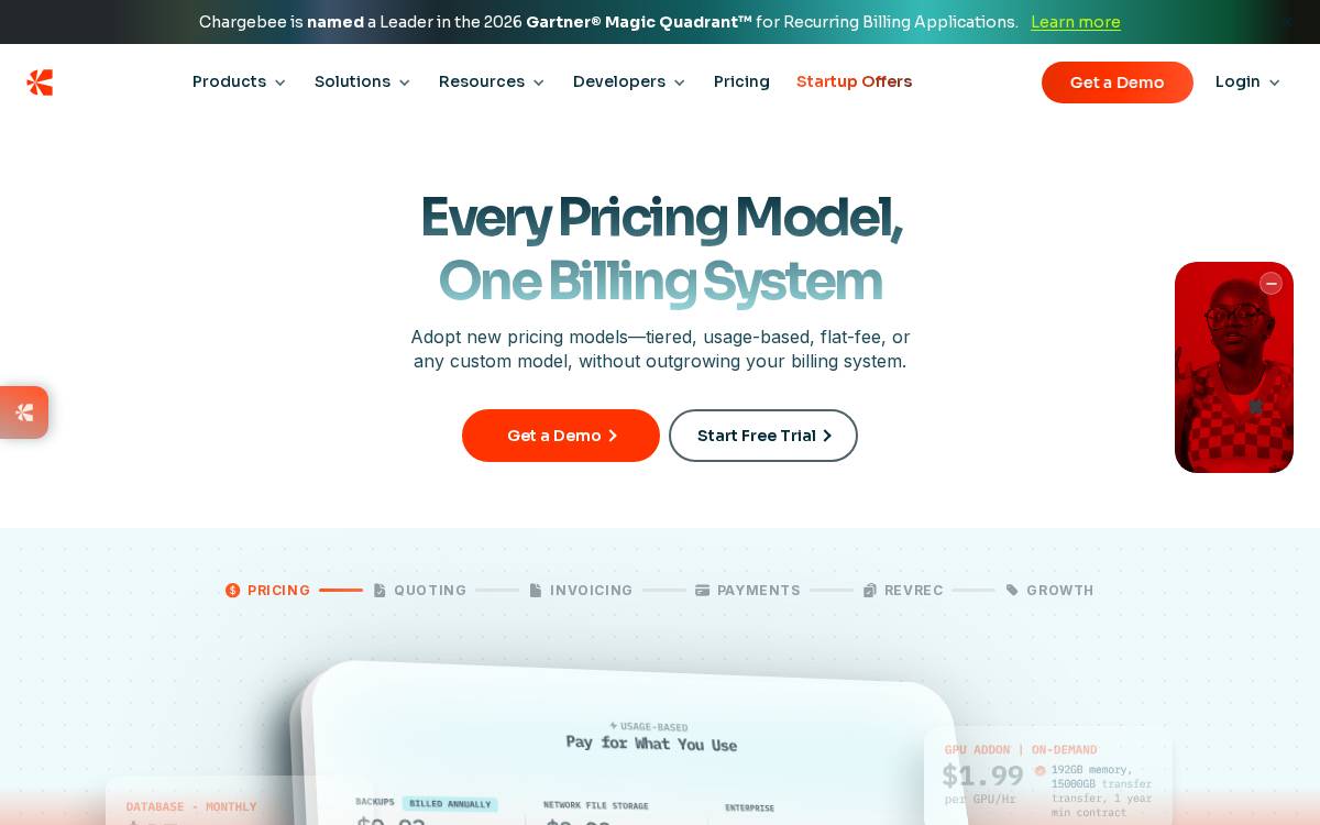 Chargebee website preview