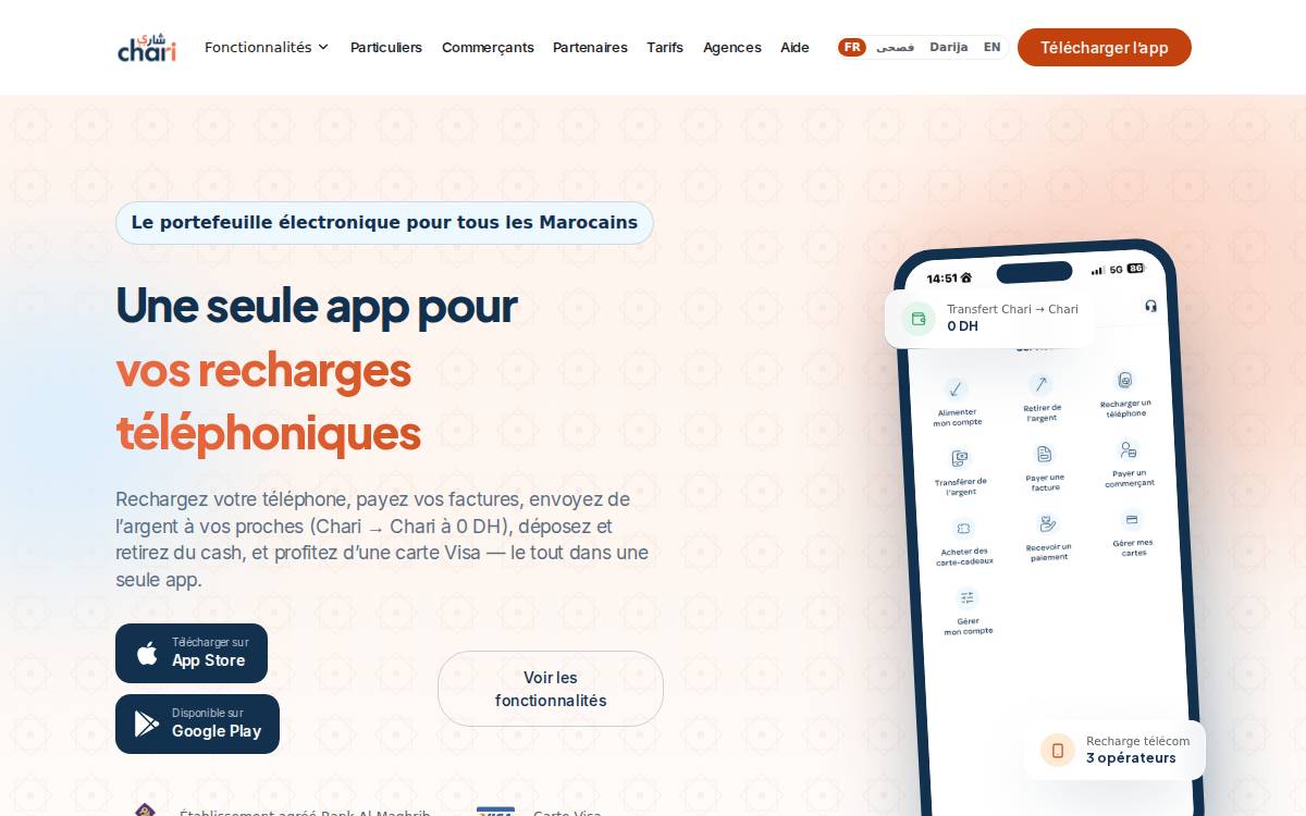 Chari website preview