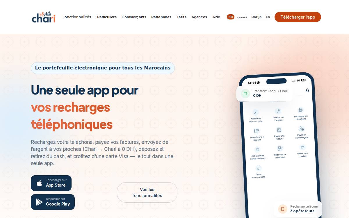 Chari website preview
