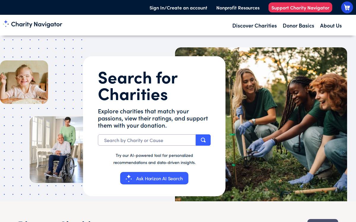 Charitynavigator website preview