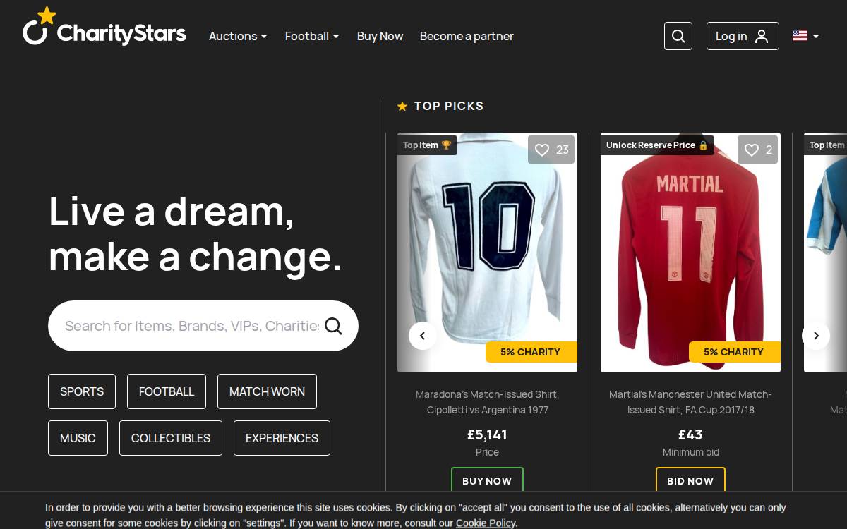 CharityStars website preview