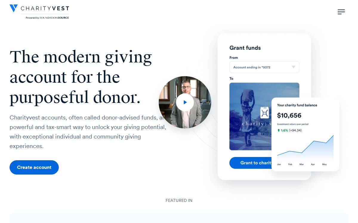 Charityvest website preview