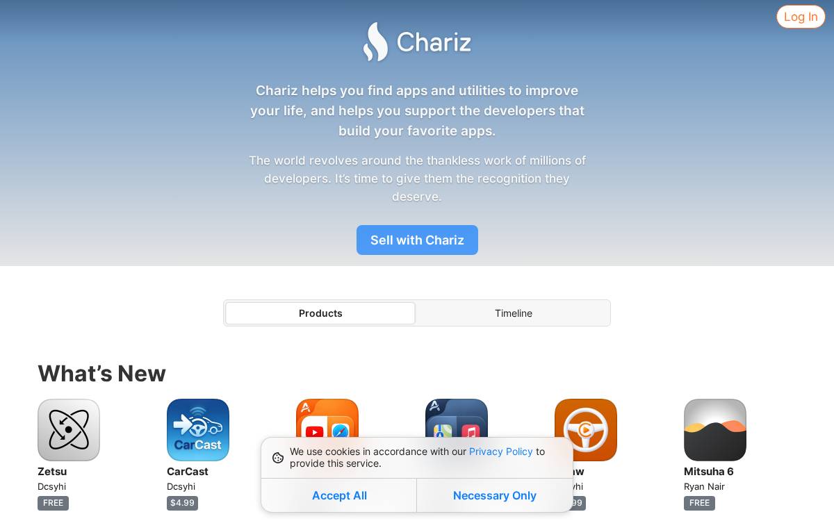 Chariz website preview