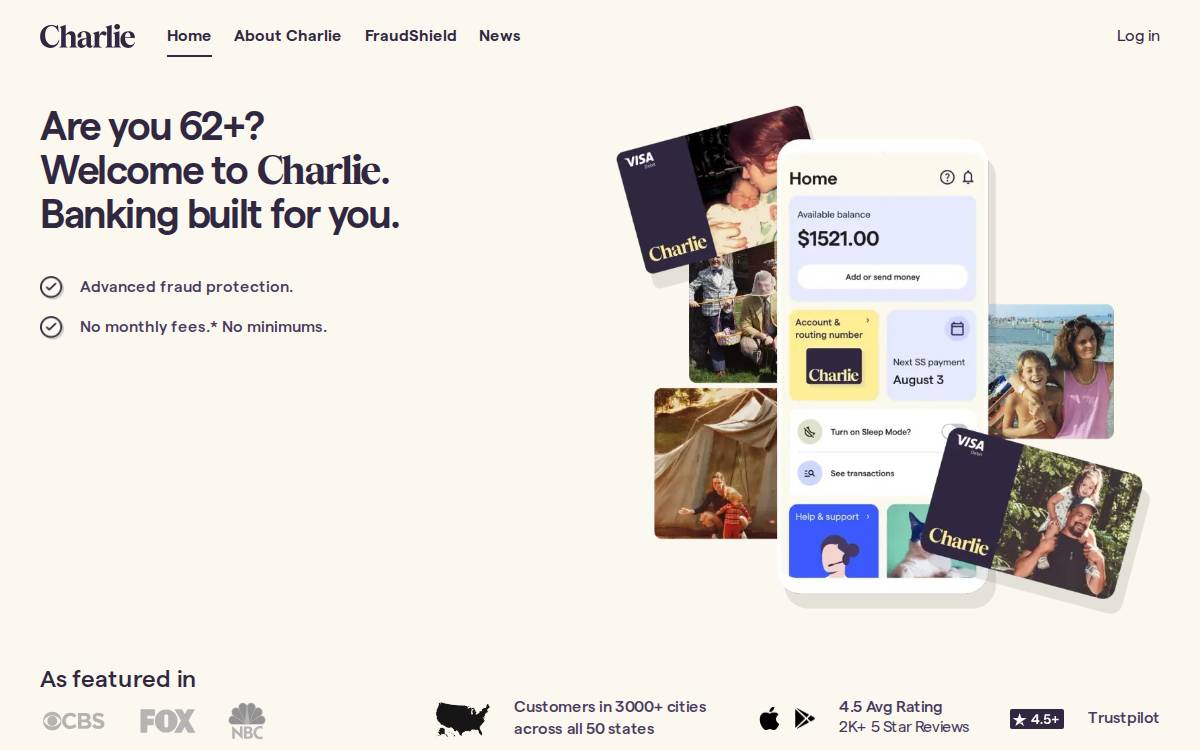 Charlie Financial website preview