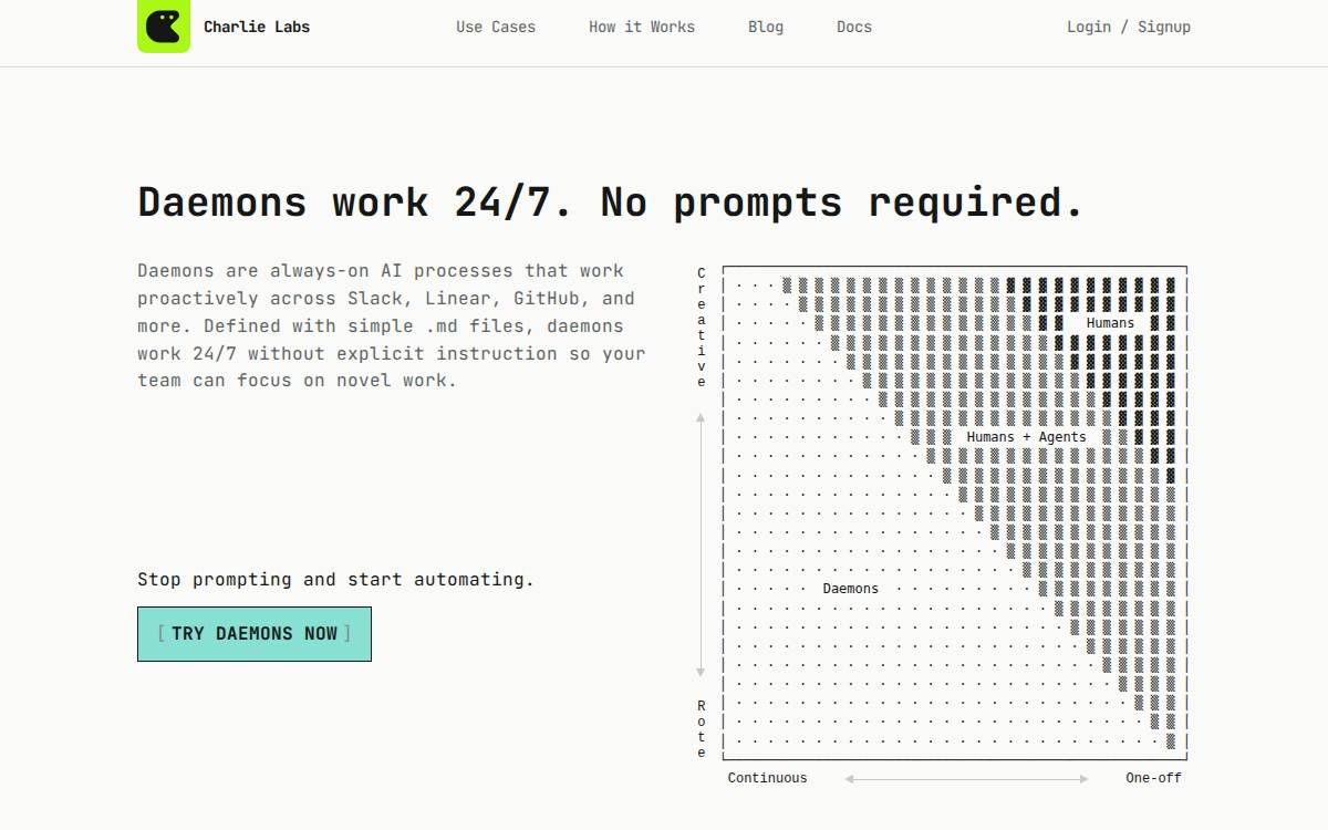 Charlielabs website preview
