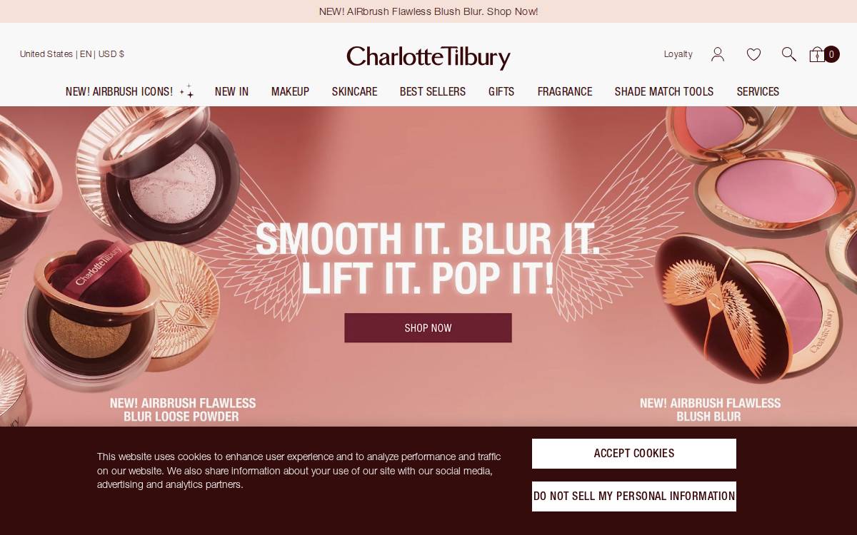 Charlotte Tilbury website preview