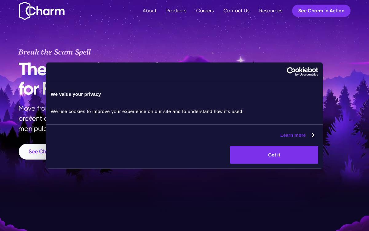 Charm Security website preview