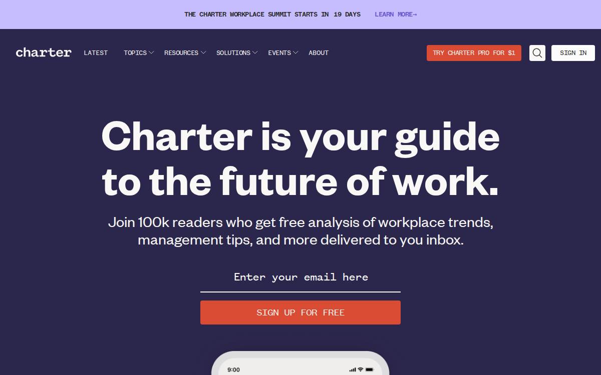 Charterworks website preview