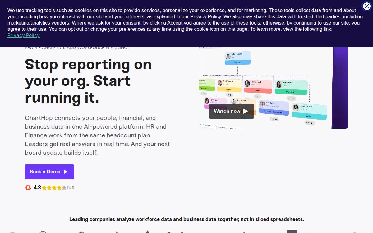 Charthop website preview