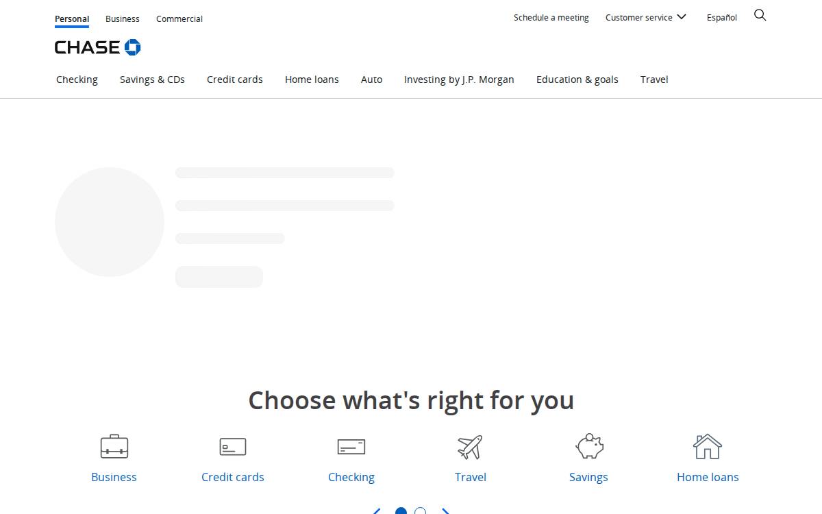 Chase website preview