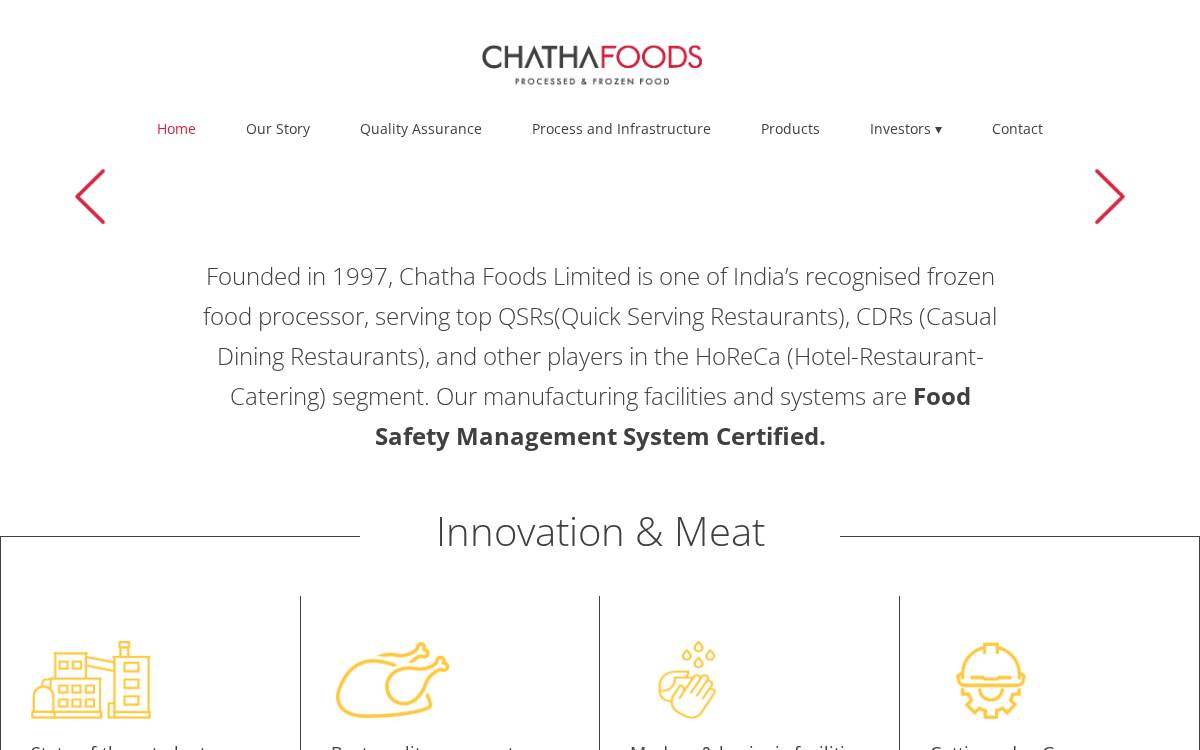 Chatha Foods website preview