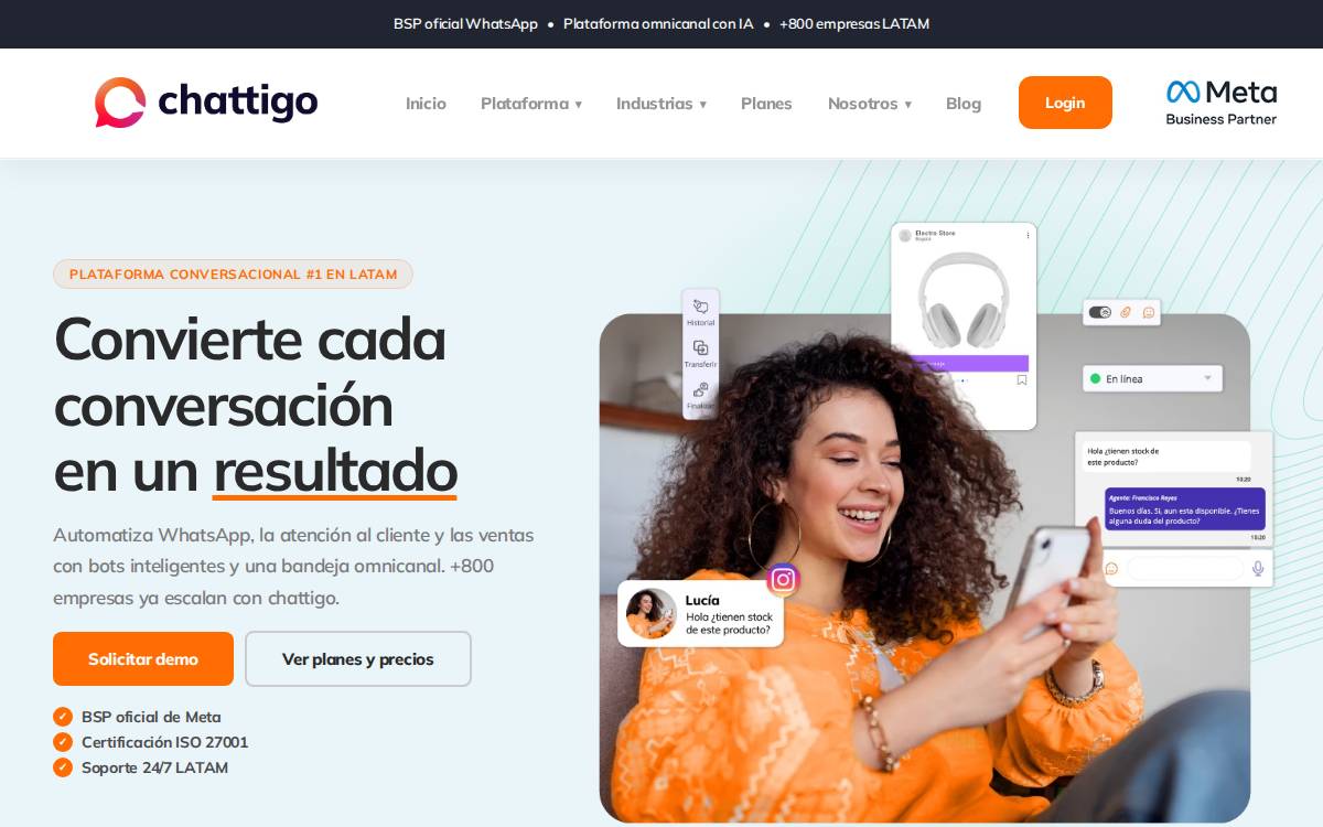 Chattigo website preview