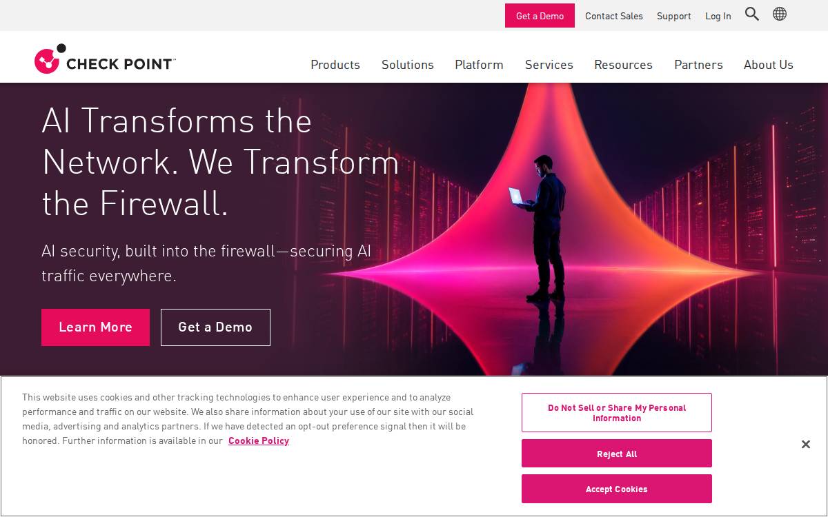 Check Point Software website preview