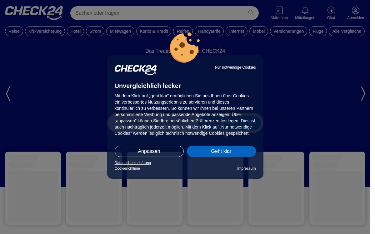 Check24 website preview