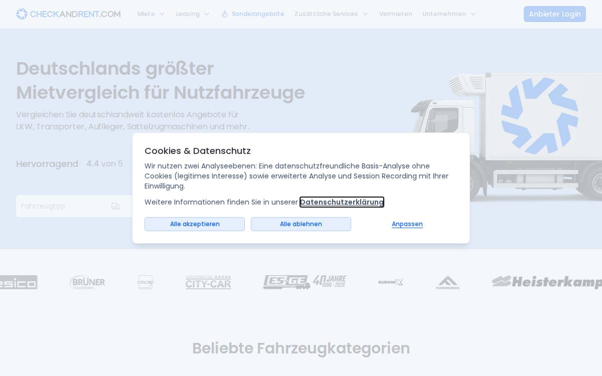 Checkandrent website preview