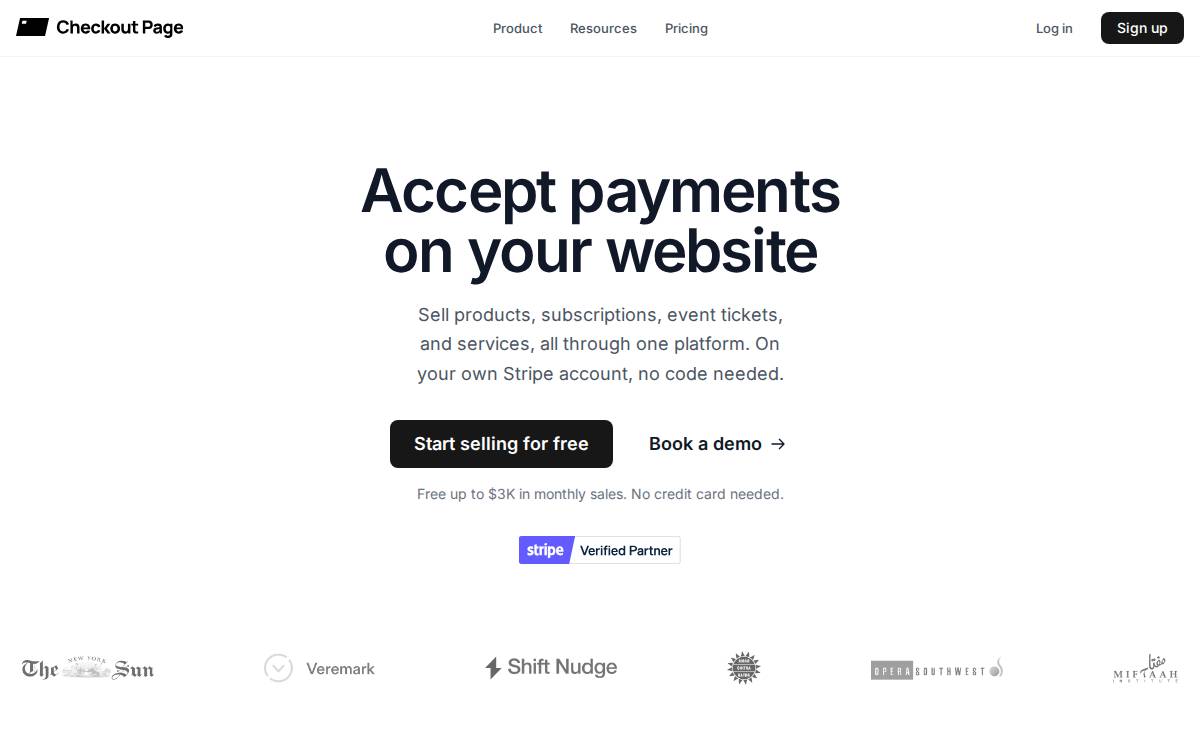 Checkout Page website preview