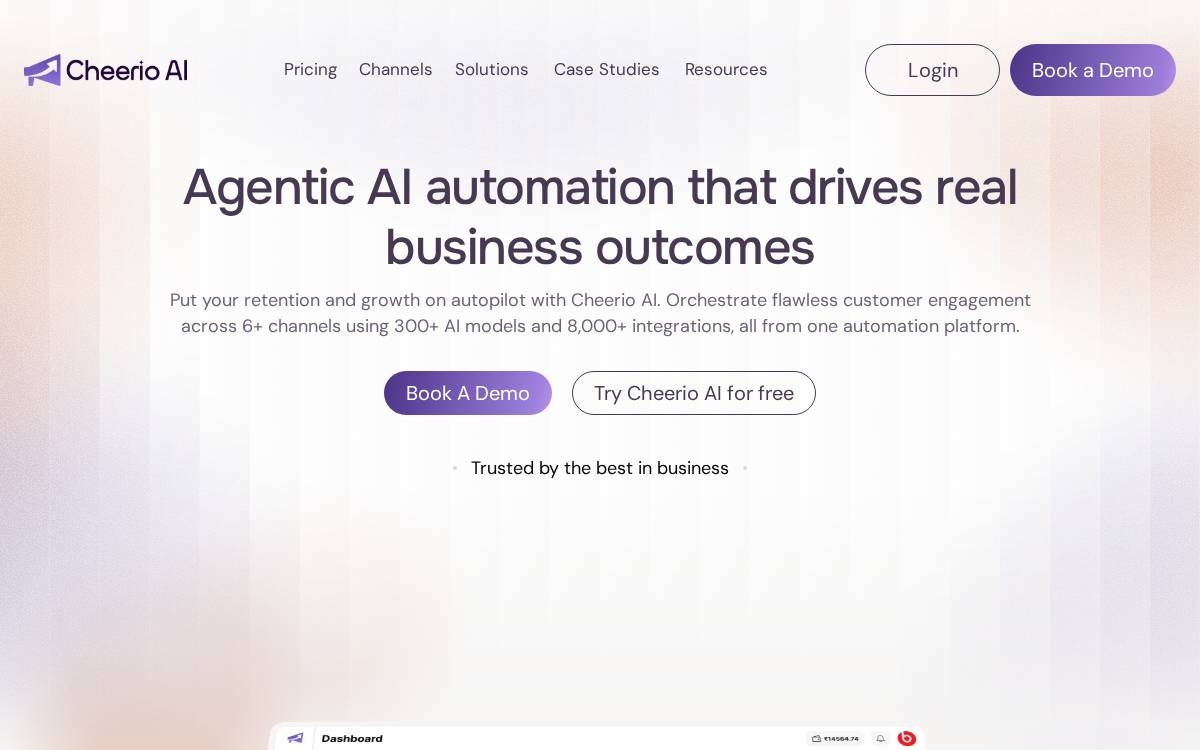 Cheerio AI website preview