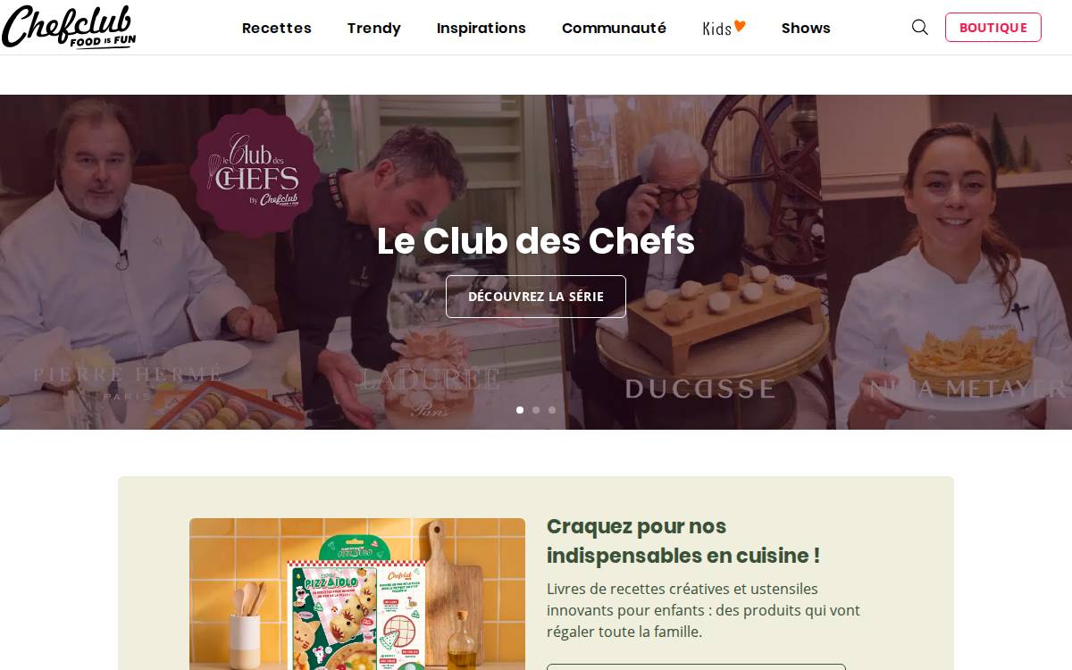 Chefclub website preview