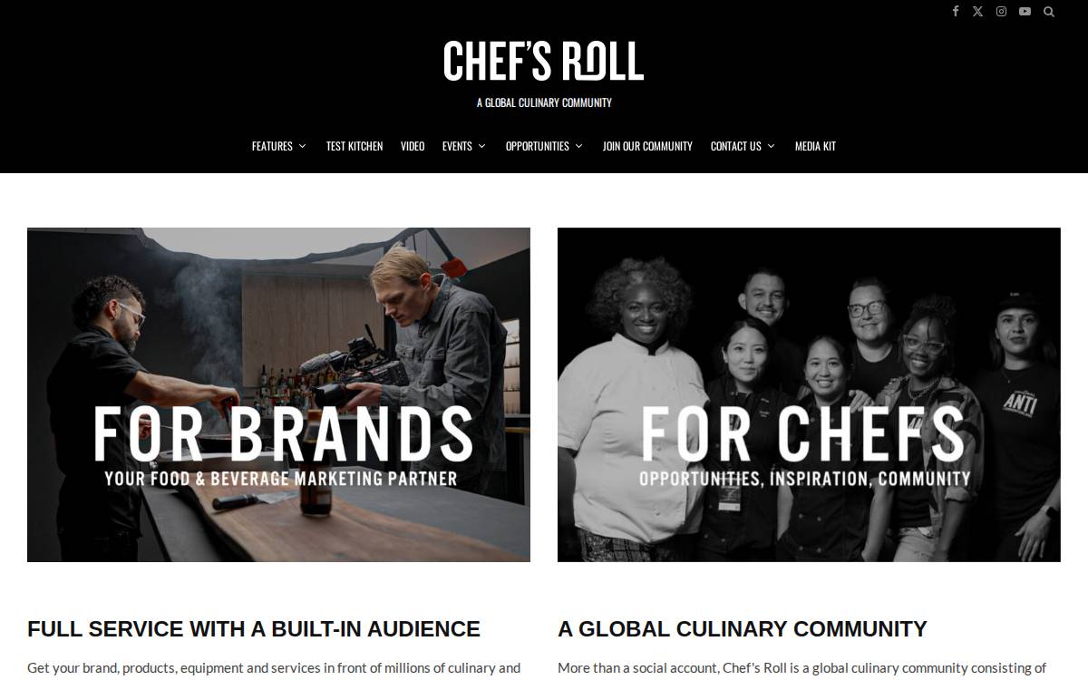 Chefs Roll website preview