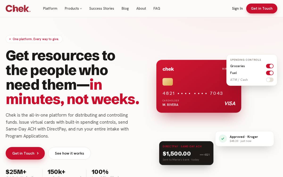 CHEK website preview