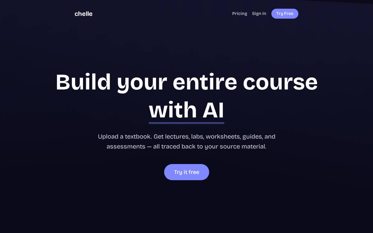 Chelle website preview