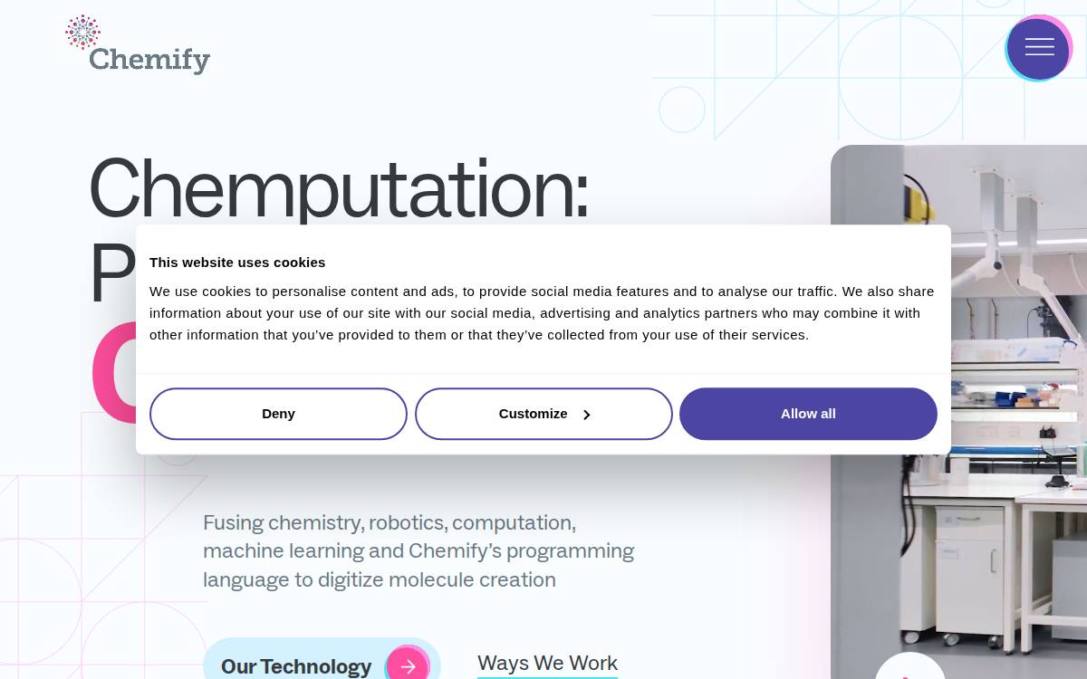 Chemify website preview