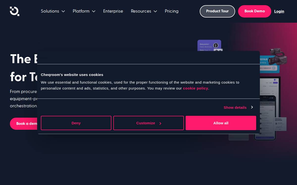 Cheqroom website preview