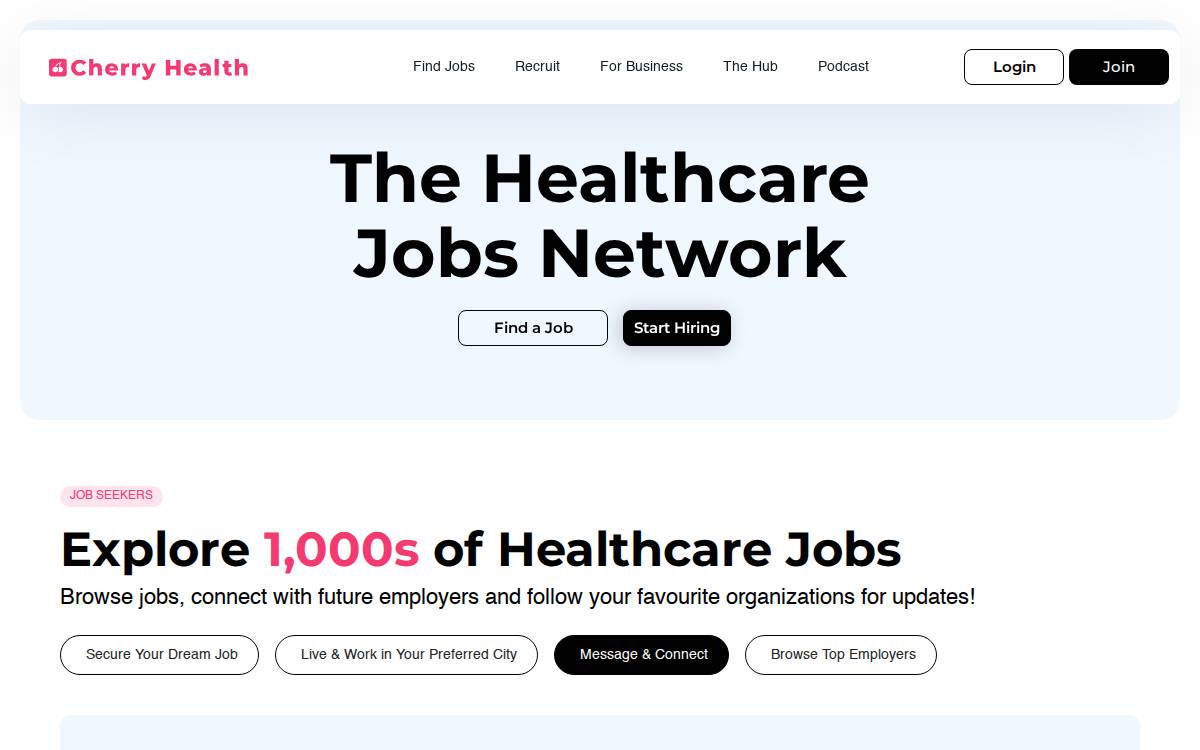 Cherry Health website preview