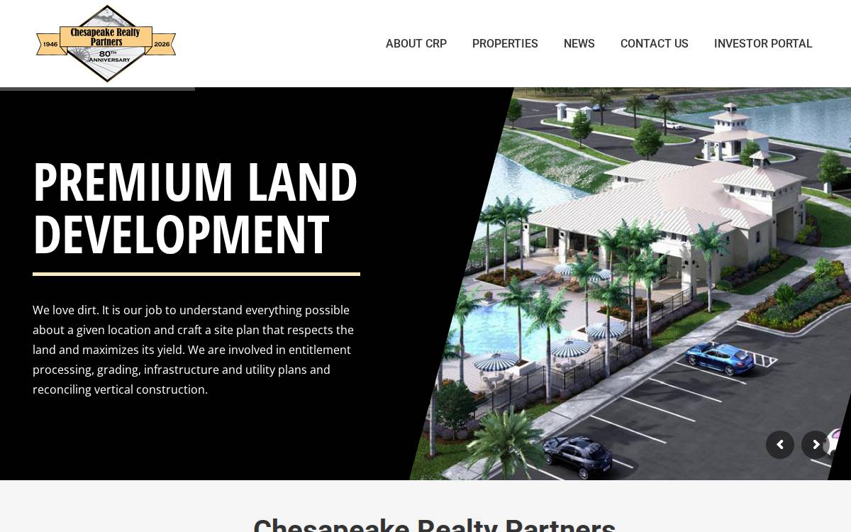 Chesapeake Realty Partners website preview