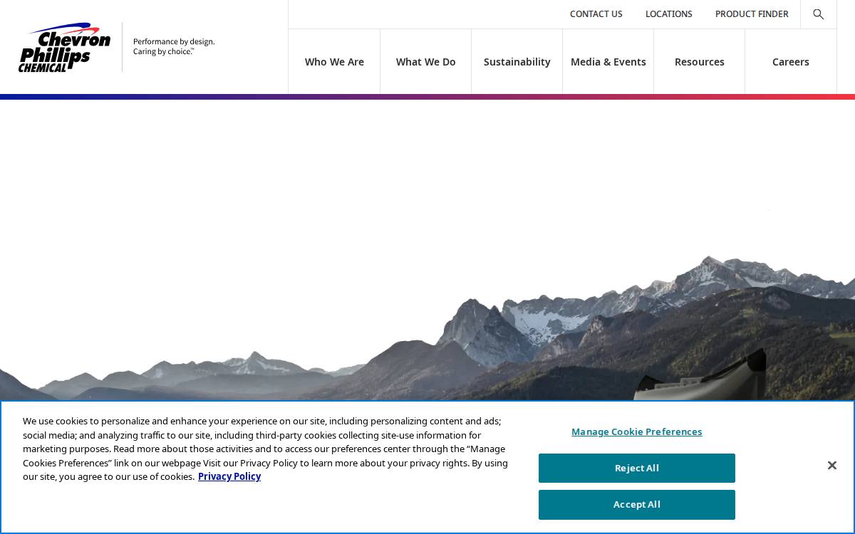 Chevron Phillips Chemical website preview