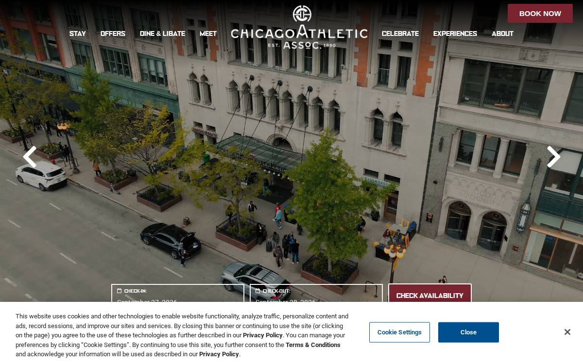 Chicago Athletic Association website preview