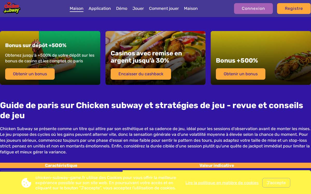 Chicken Subway Game website preview