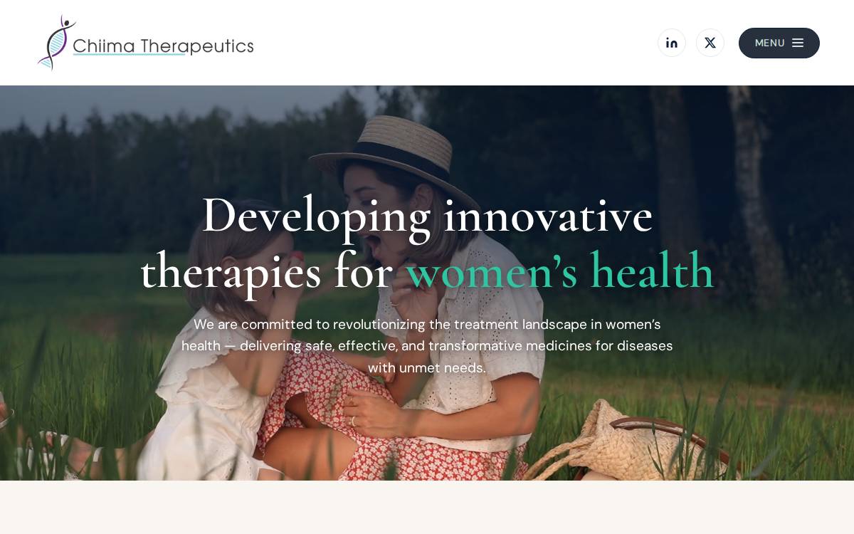 Chiimatherapeutics website preview