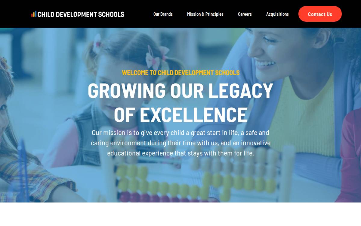 Child Development Schools website preview